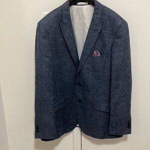 Giovanni Bresciani Mens’ Super 110 Navy Slim Fit Sport Jacket. Size 44R.